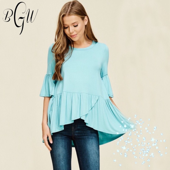 LAST 1🆕5⭐️Gorgeous Bell Sleeve Ruffle Top - Picture 4 of 7